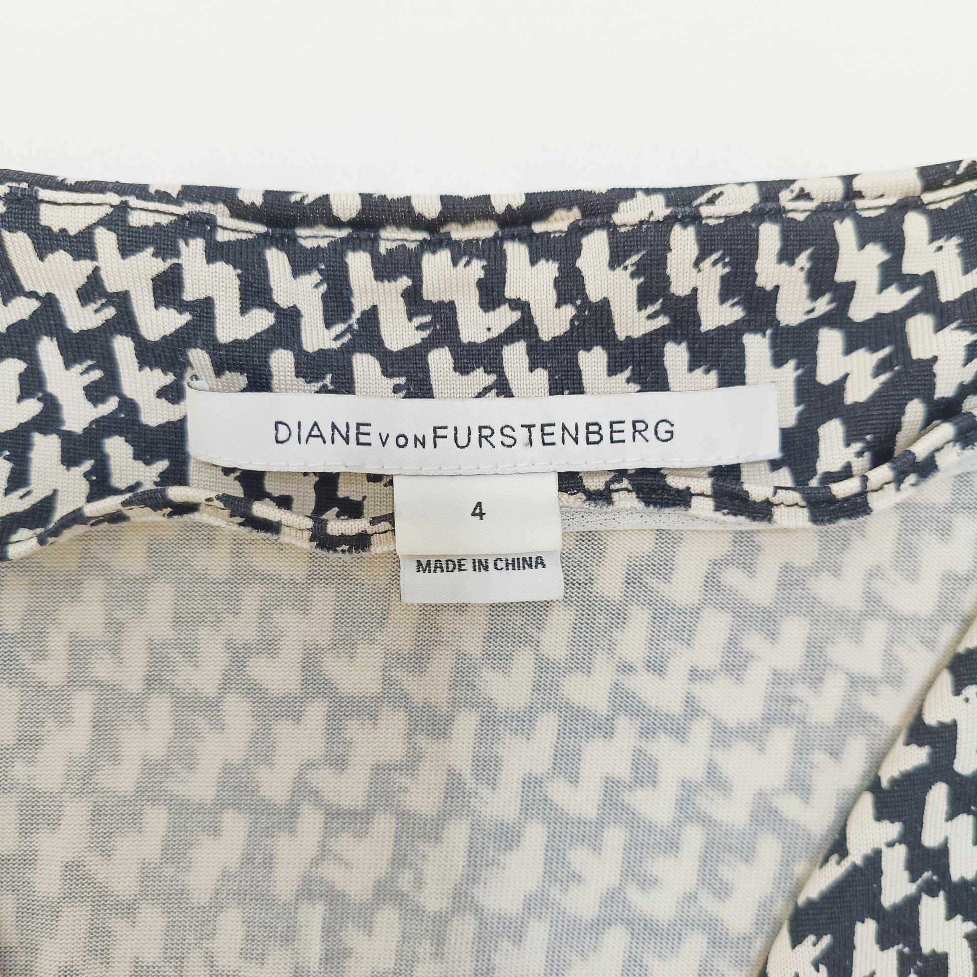 Monochrome Abstract Print Wrap Mini Dress Size Small | Preloved