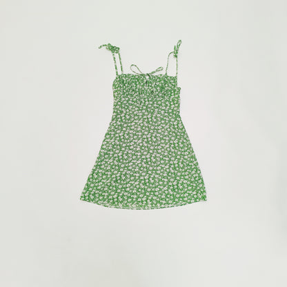 Green Ditsy Floral Strappy Mini Dress Size Small | Preloved
