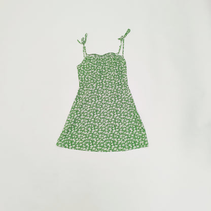 Green Ditsy Floral Strappy Mini Dress Size Small | Preloved