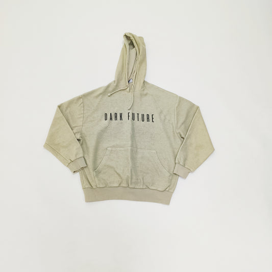 Beige Slogan Towelling Hoodie Size Medium | Preloved