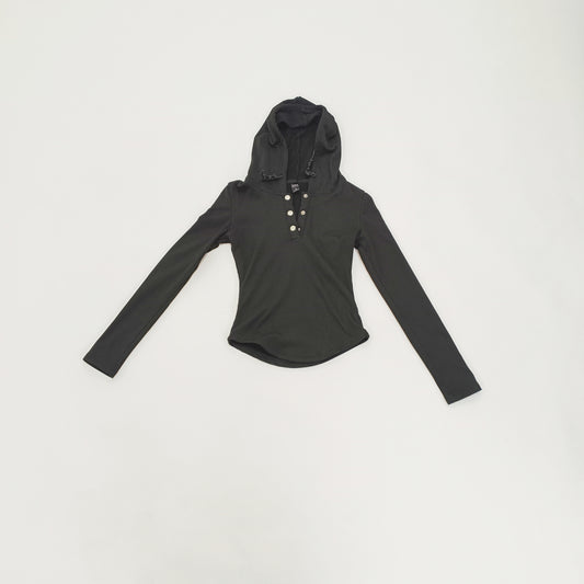 Black Fitted Womens Hoodie Size Medium | Preloved