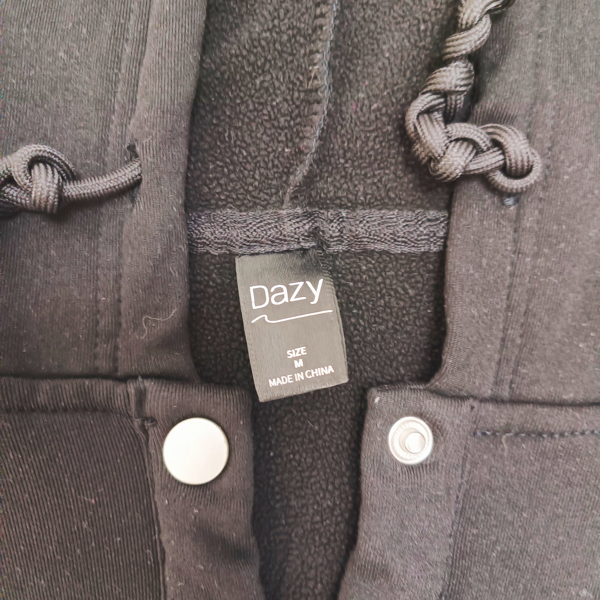 Black Fitted Womens Hoodie Size Medium | Preloved