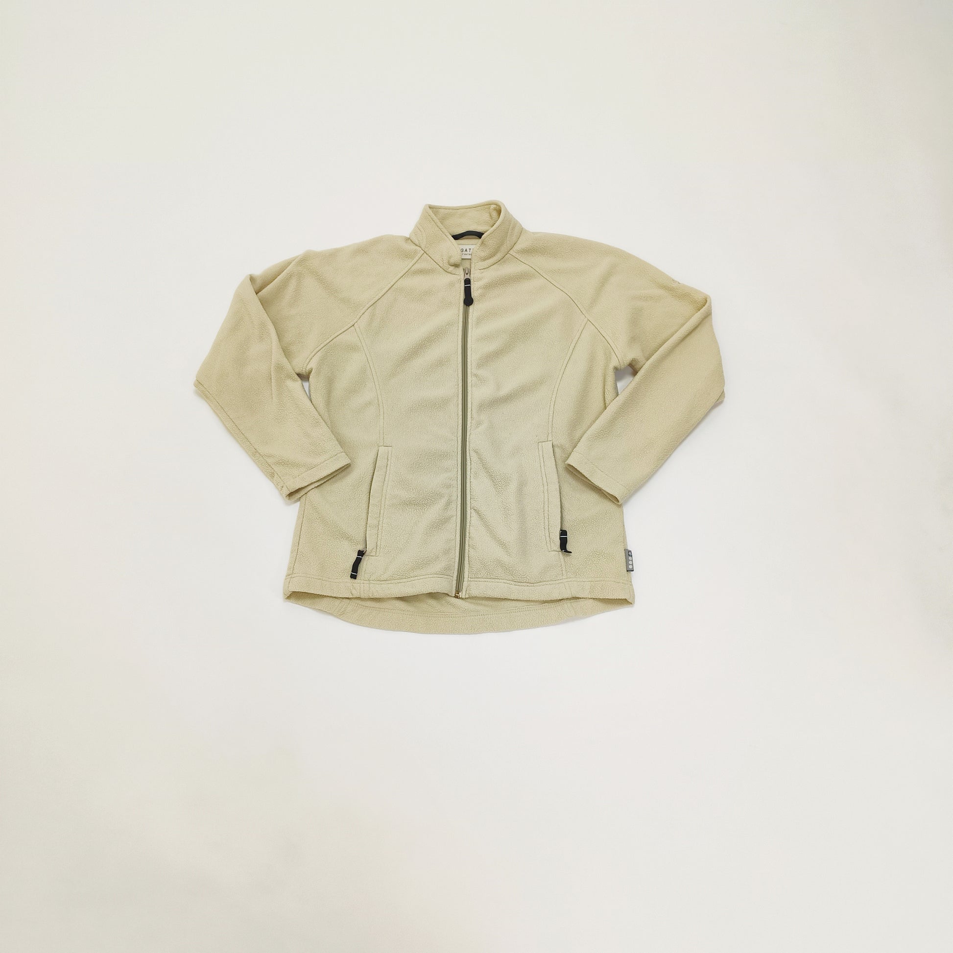 Cream Zip Up Womens Fitted Fleece Size Medium | Preloved