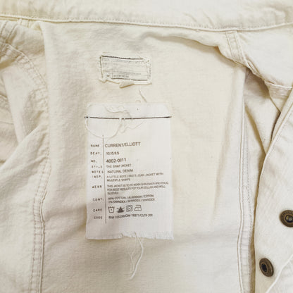 Cropped Cream Denim Jacket Size Small | Preloved