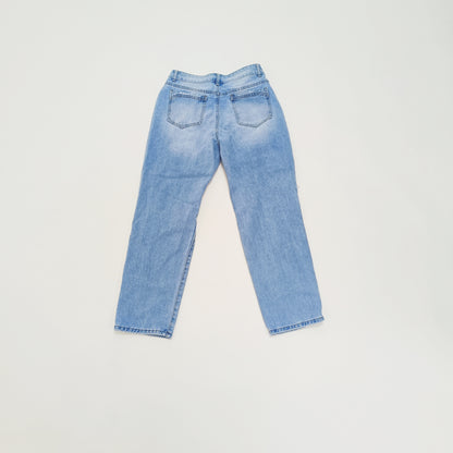Light Wash High Waist Ripped Straight Leg Jeans Size Medium | Preloved
