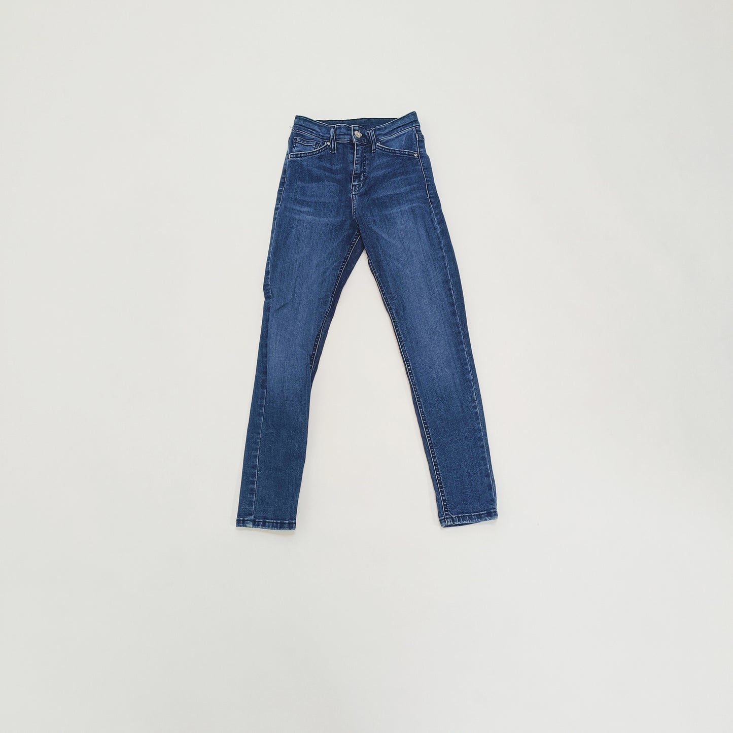Mid Wash High Waist Skinny Fit Jeans Size Extra Small | Preloved