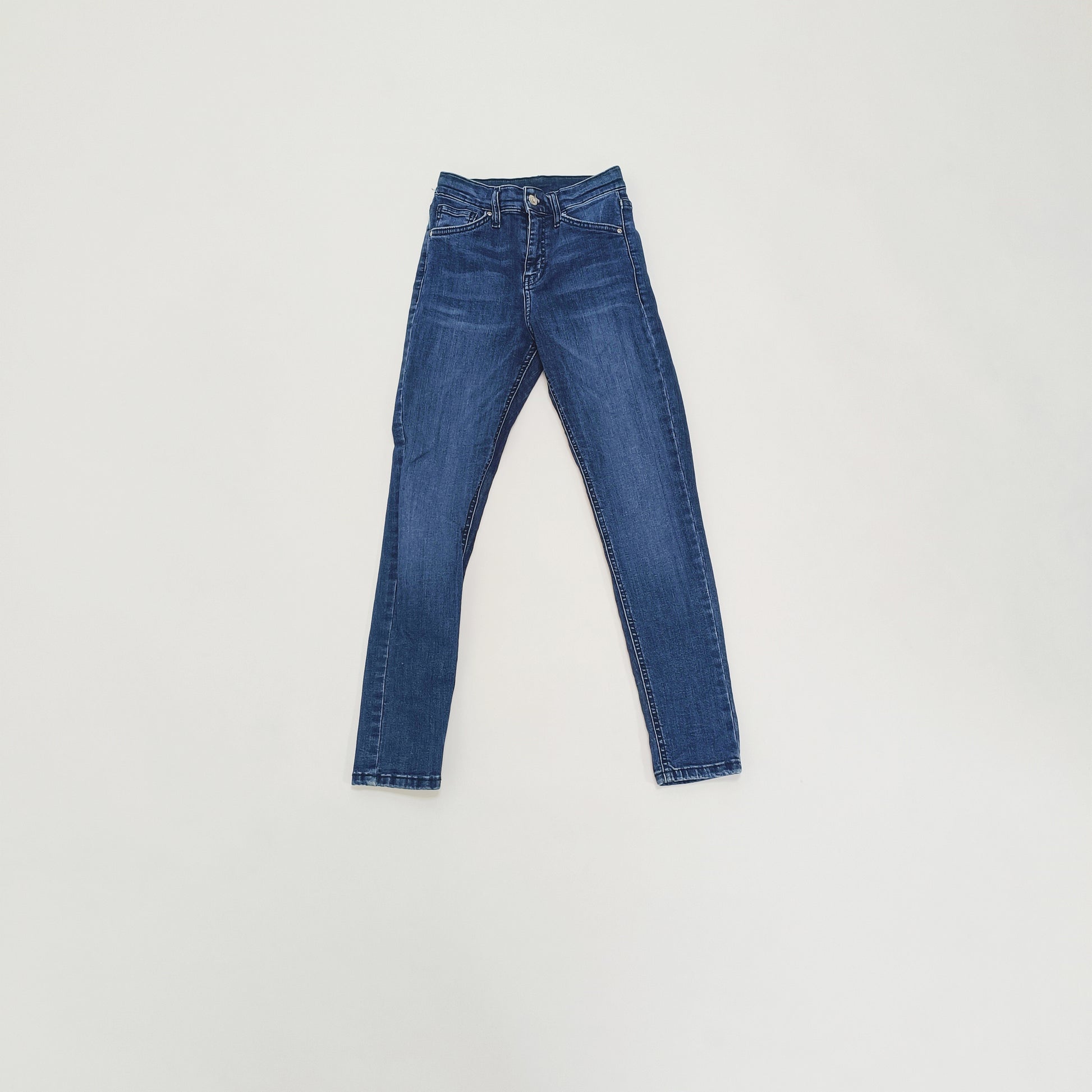 Mid Wash High Waist Skinny Fit Jeans Size Extra Small | Preloved
