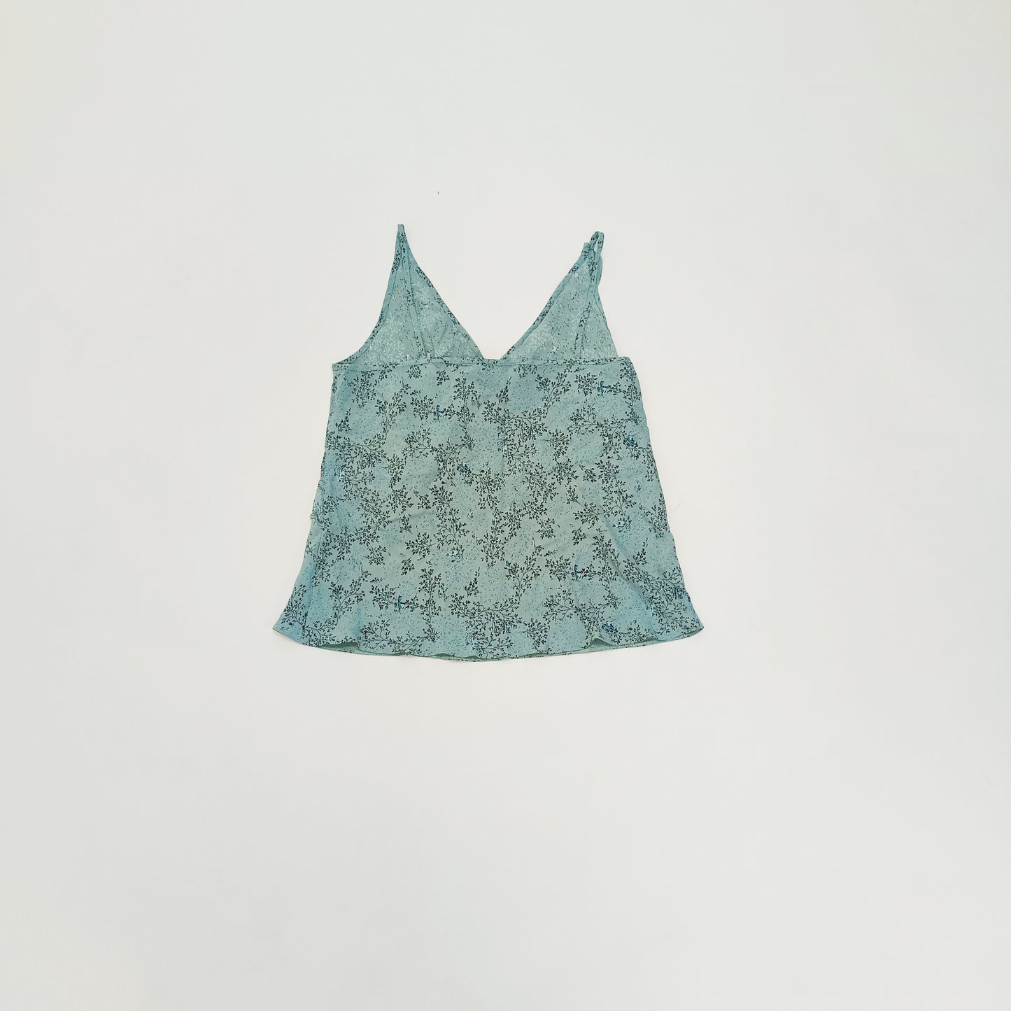 Blue Floral Detail Print Wrap Style Strappy Top Size Large | Preloved