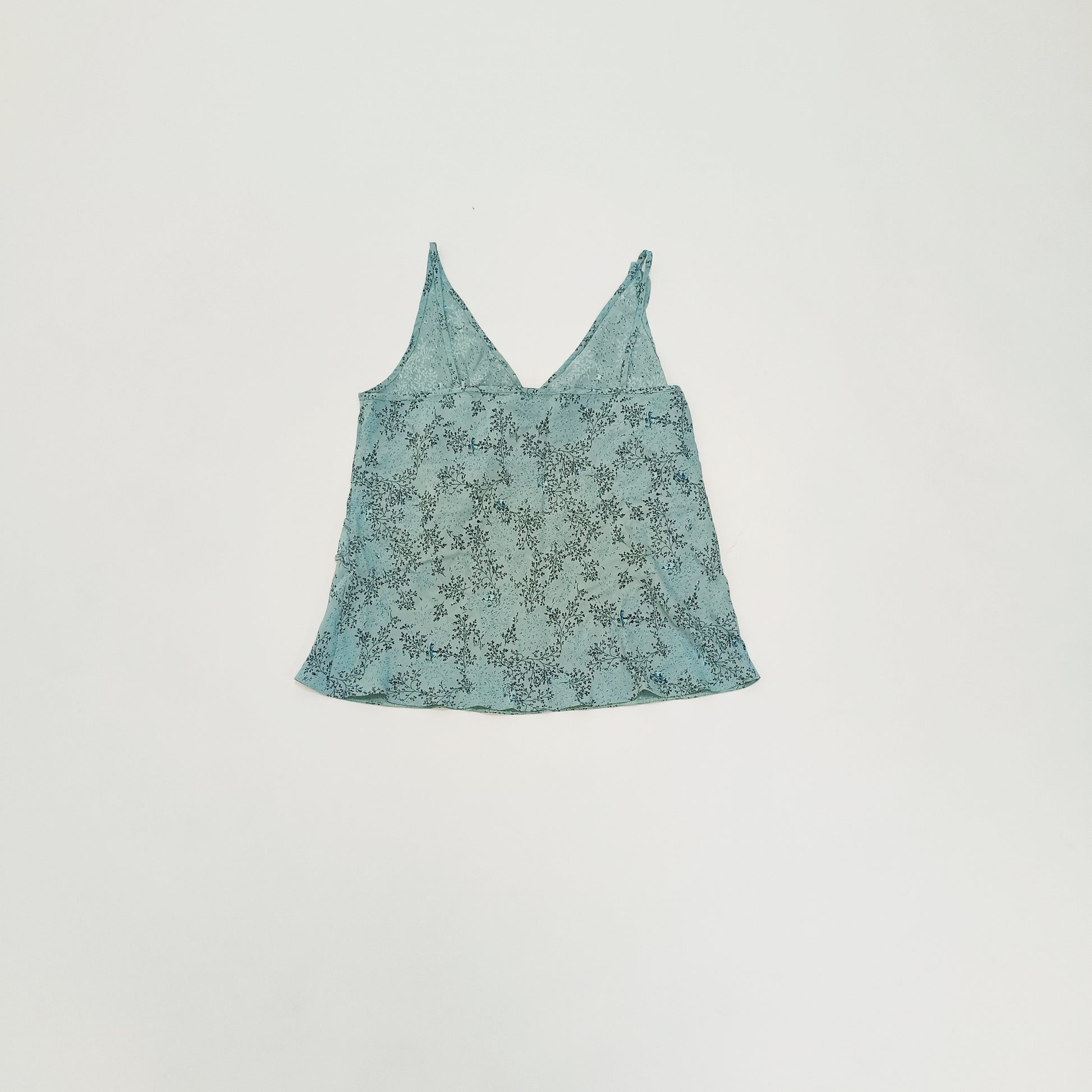 Blue Floral Detail Print Wrap Style Strappy Top Size Large | Preloved