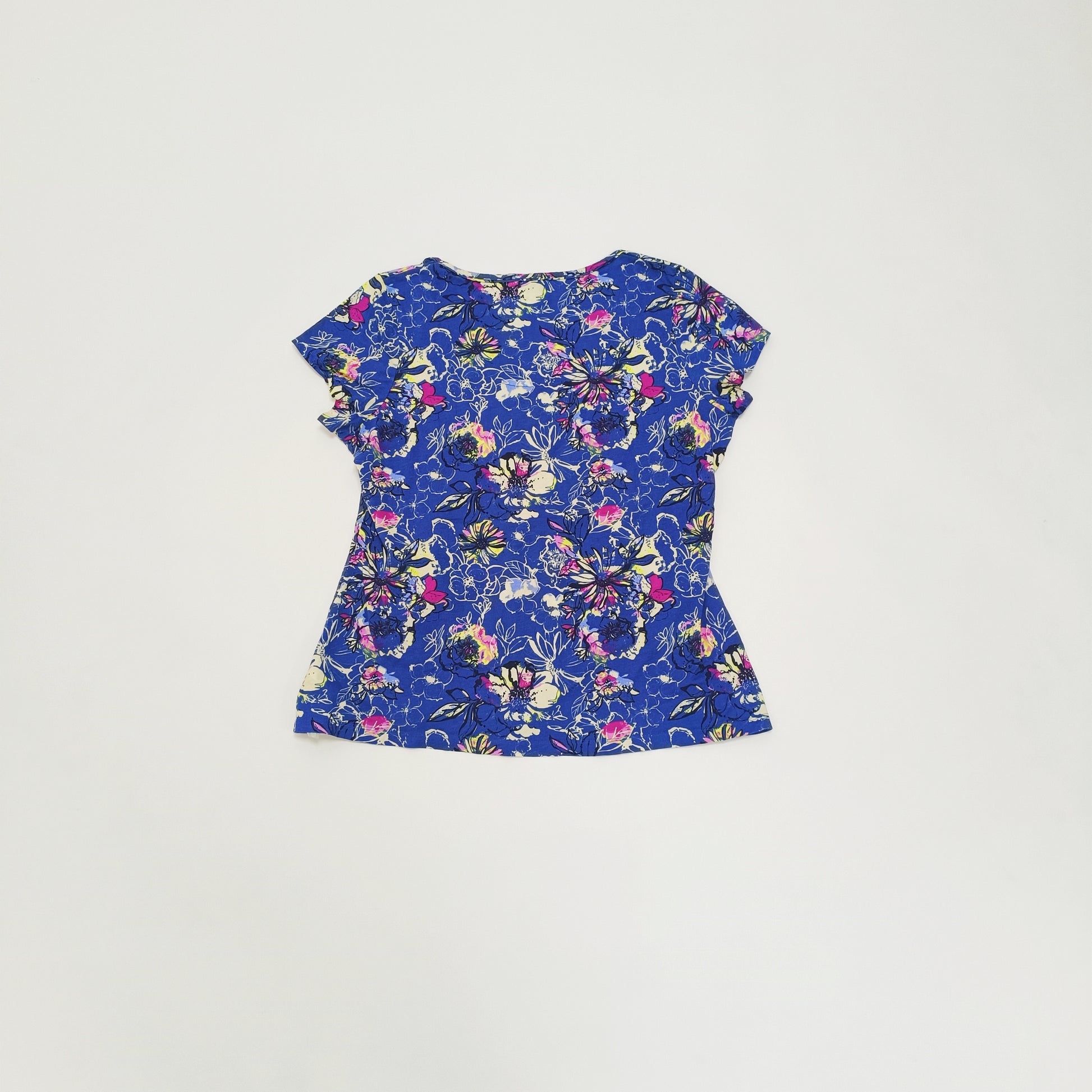 Blue Floral Detail Print Wrap Style Strappy Top Size Large | Preloved