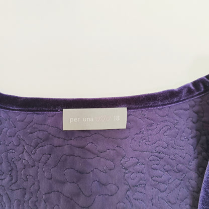 Deep Purple Sequin & Velvet 2 Piece Top & Jacket Size Large | Preloved