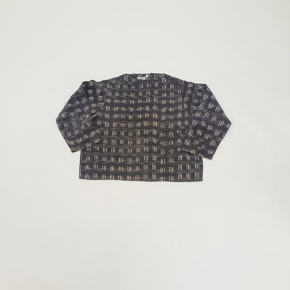 Monochrome Patterned Womens Top Size Large | Preloved