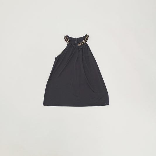 Black Halter Neck Embellished Flowy Top Size Small | Preloved