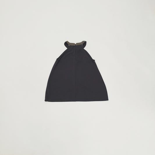 Black Halter Neck Embellished Flowy Top Size Small | Preloved