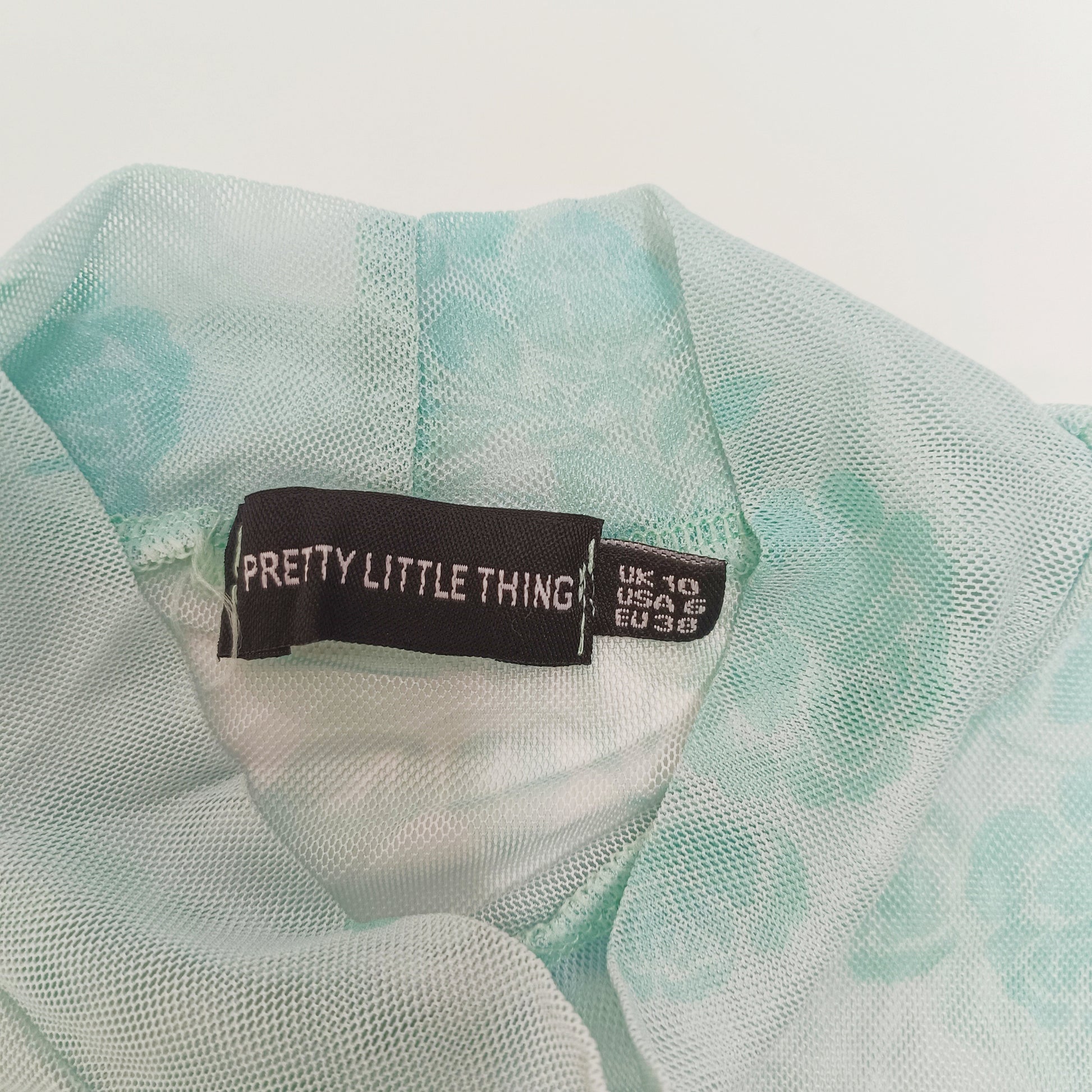 Light Blue Short Sleeve Mesh Bodysuit Size Small | Preloved