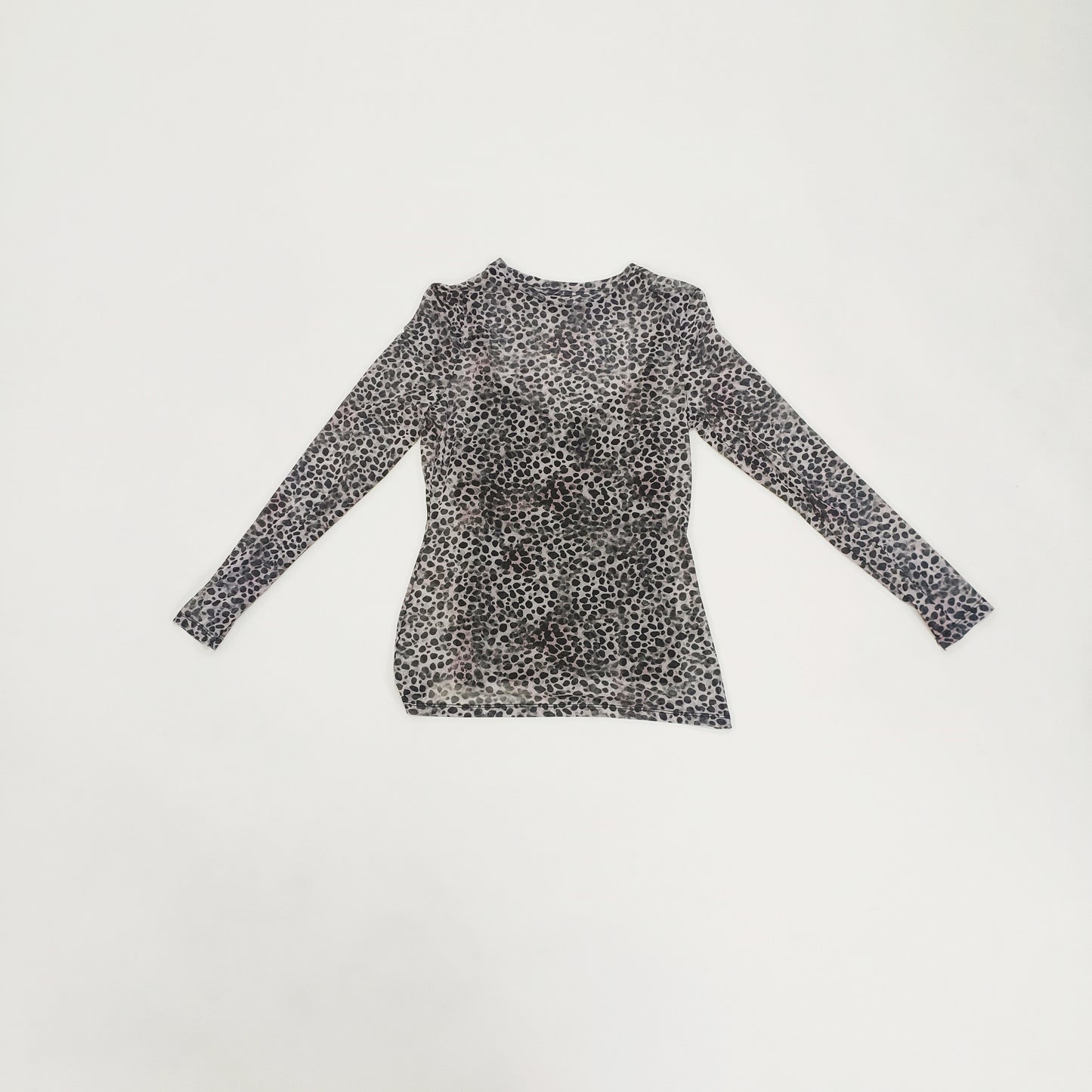 Long Sleeve Mesh Leopard Print Layered TOp Size Small | Preloved