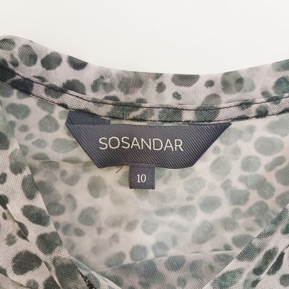 Long Sleeve Mesh Leopard Print Layered TOp Size Small | Preloved