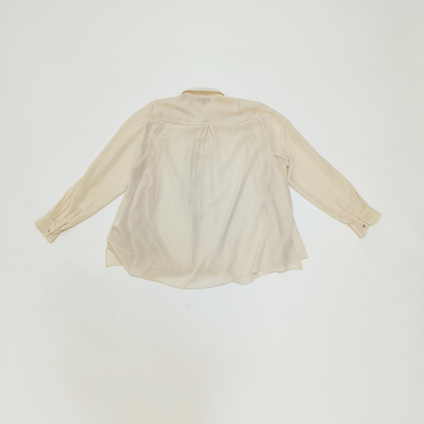 Cream Flowy Button Up Womens Blouse Size Small | Preloved