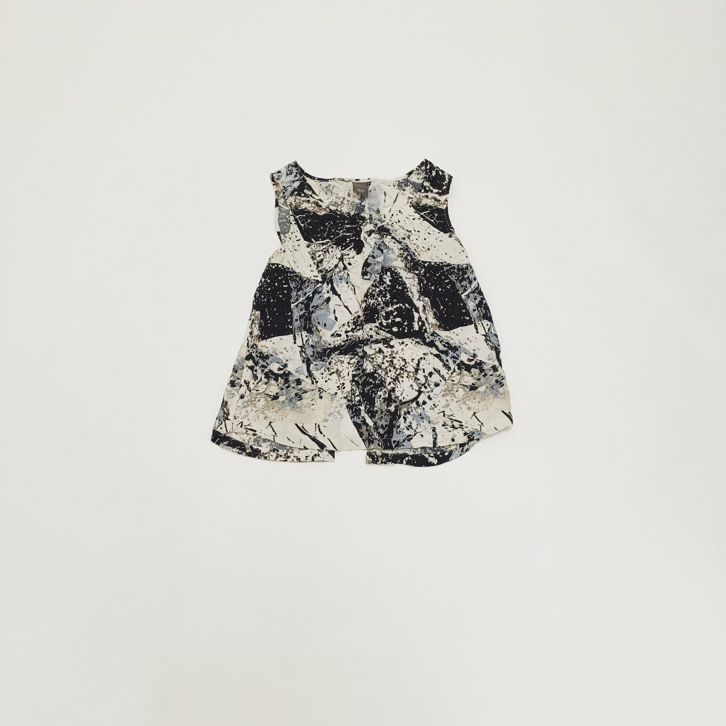 Grey Abstract Print Sleeveless Blouse Size Extra Large | Preloved