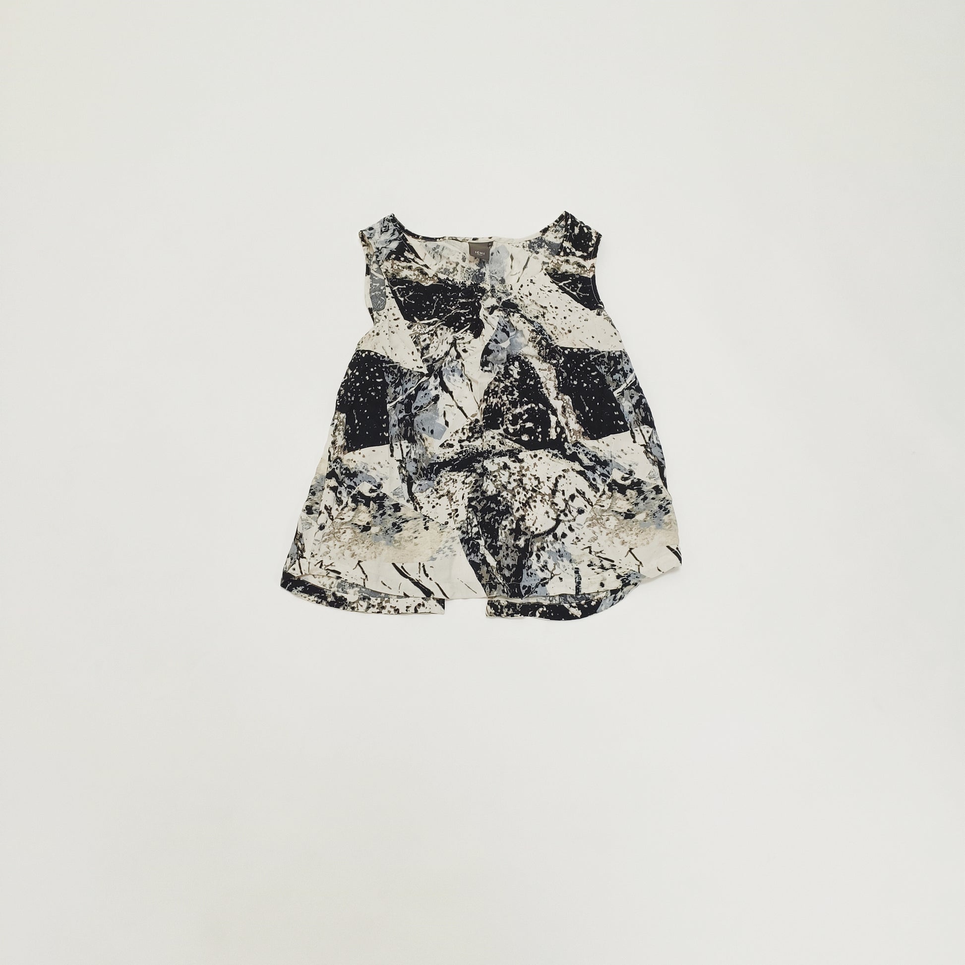 Grey Abstract Print Sleeveless Blouse Size Extra Large | Preloved