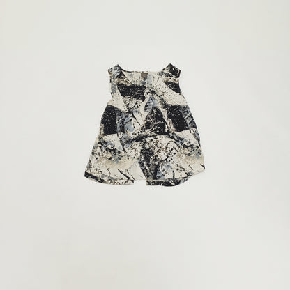 Grey Abstract Print Sleeveless Blouse Size Extra Large | Preloved