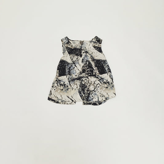 Grey Abstract Print Sleeveless Blouse Size Extra Large | Preloved