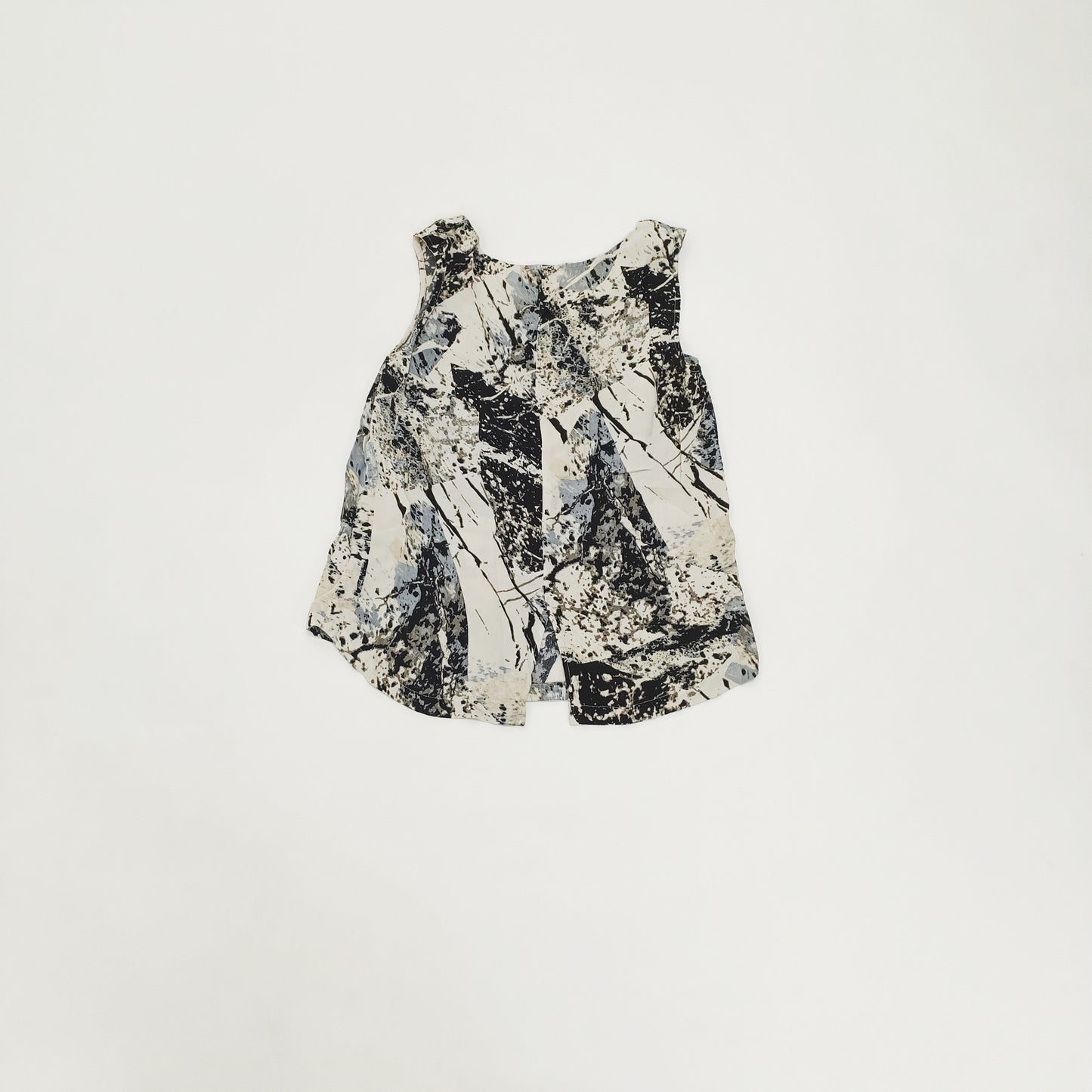 Grey Abstract Print Sleeveless Blouse Size Extra Large | Preloved