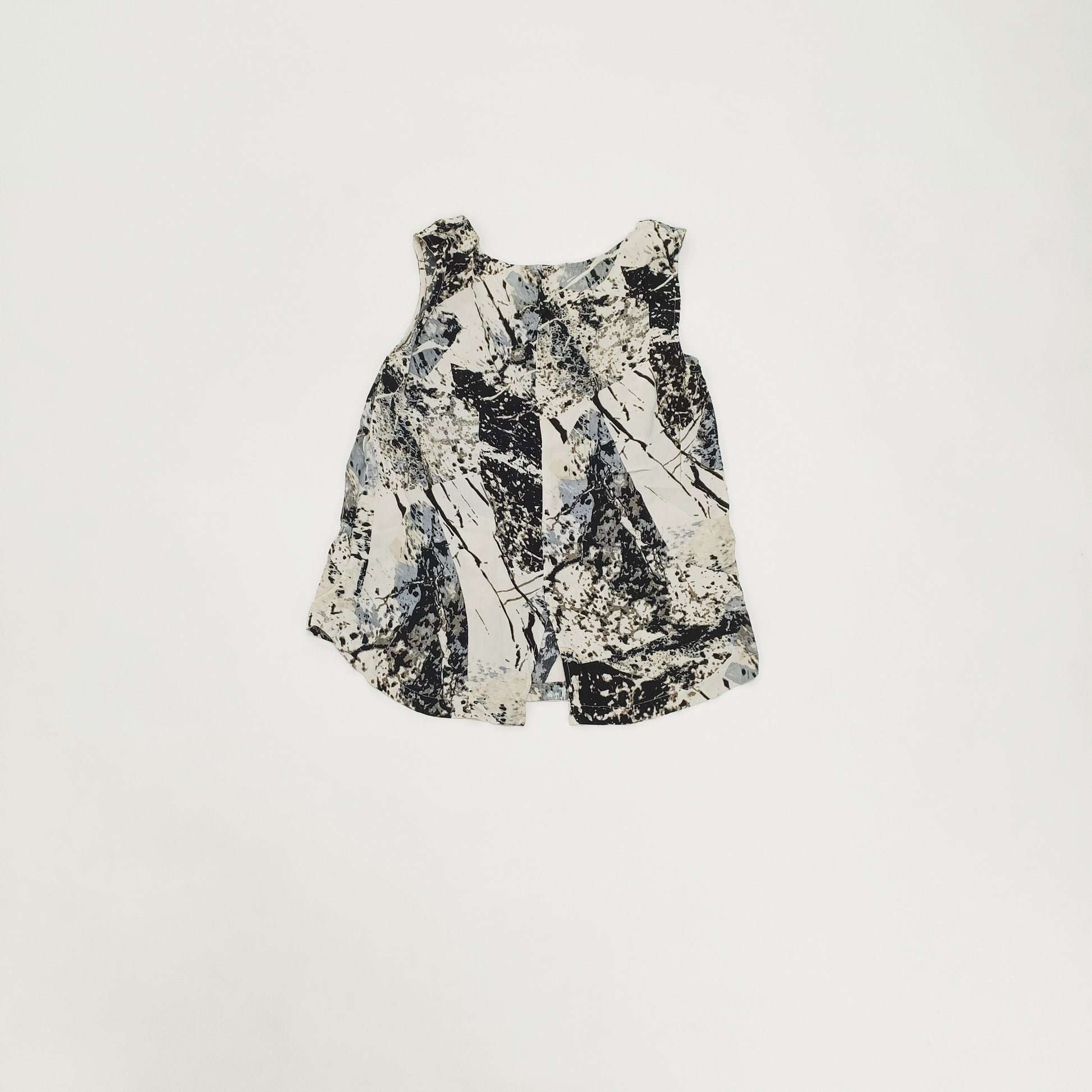 Grey Abstract Print Sleeveless Blouse Size Extra Large | Preloved