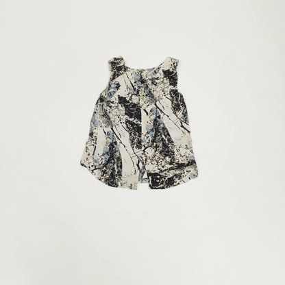 Grey Abstract Print Sleeveless Blouse Size Extra Large | Preloved