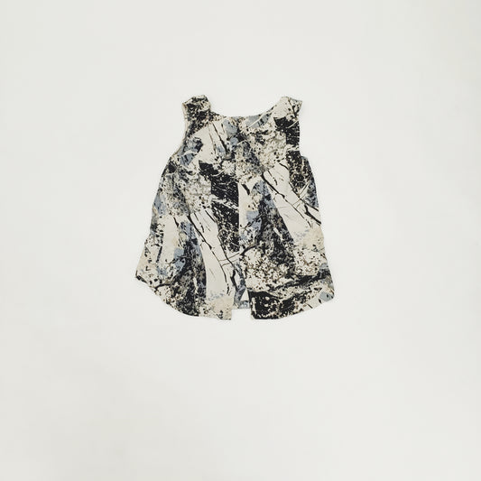 Grey Abstract Print Sleeveless Blouse Size Extra Large | Preloved