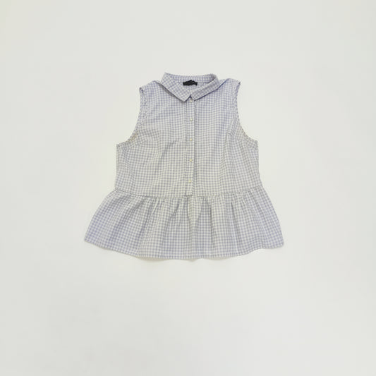 Lilac Gingham Peplum Edge Top Size Extra Large | Preloved