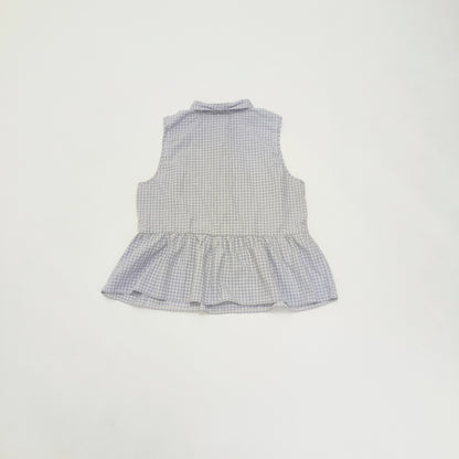Lilac Gingham Peplum Edge Top Size Extra Large | Preloved
