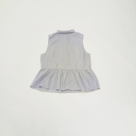 Lilac Gingham Peplum Edge Top Size Extra Large | Preloved