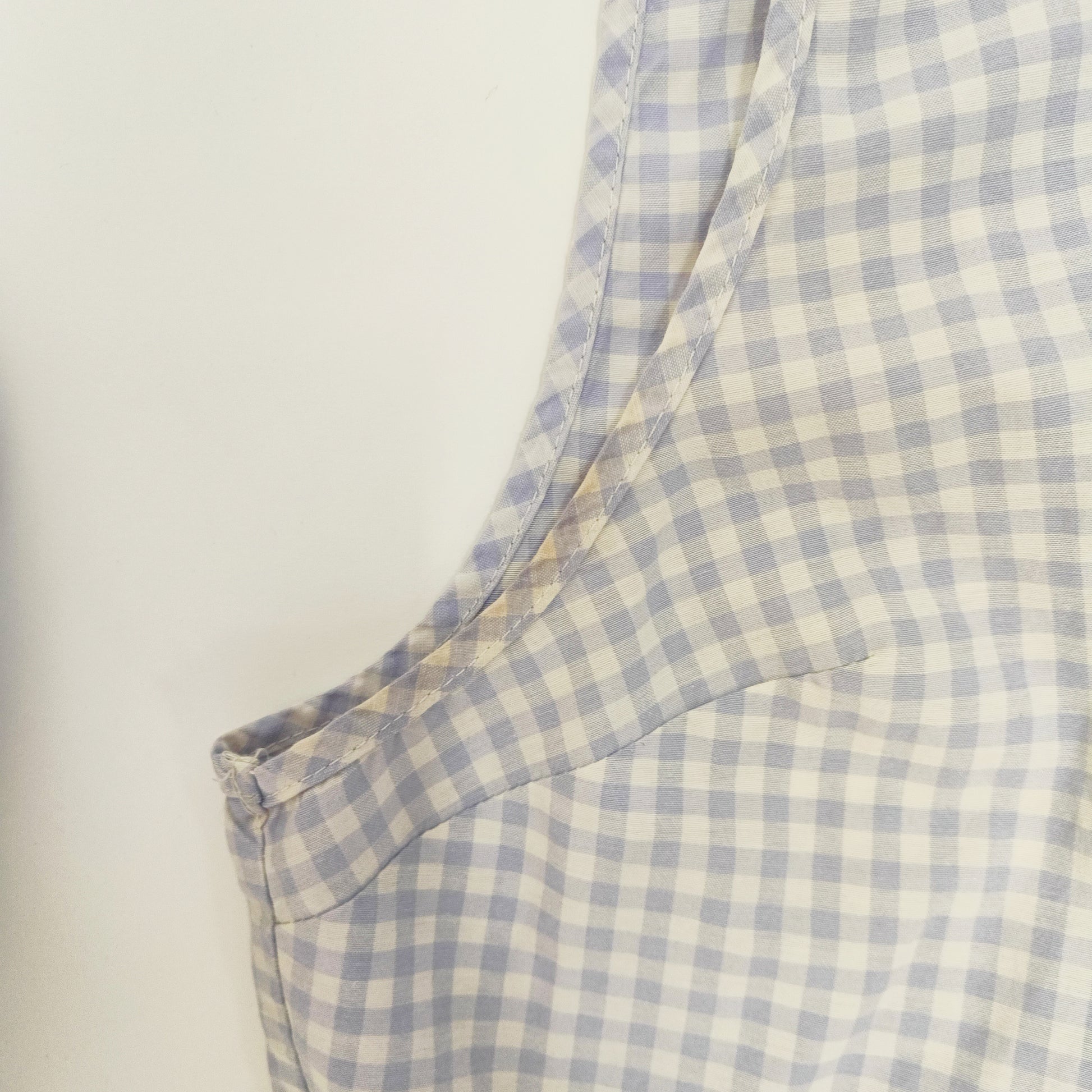 Lilac Gingham Peplum Edge Top Size Extra Large | Preloved