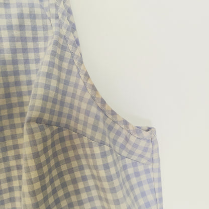 Lilac Gingham Peplum Edge Top Size Extra Large | Preloved