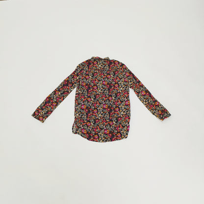 Dark Multicoloured Floral Button Up WOmens Shirt Size Extra Small | Preloved