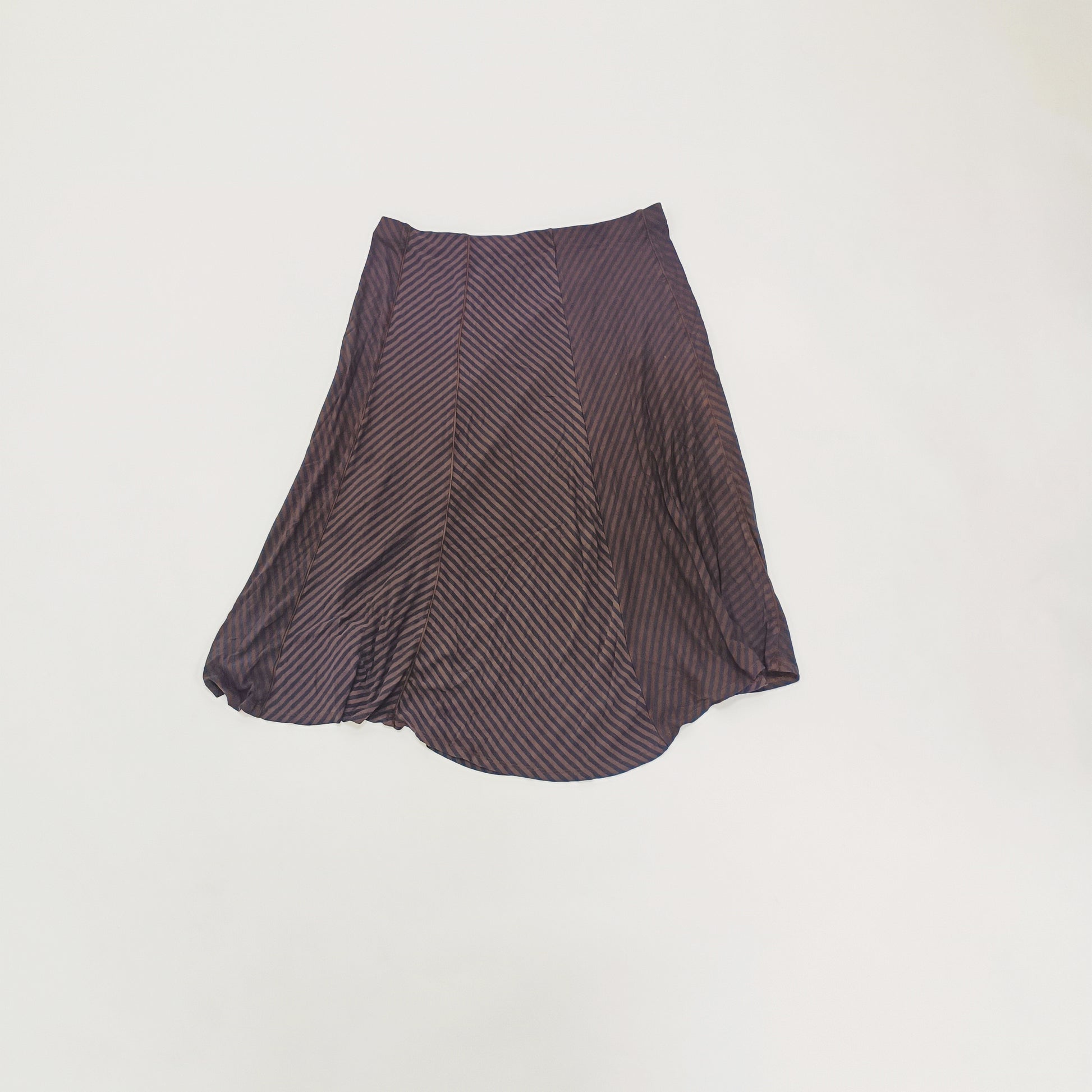 Black & Brown Striped Midi Skirt Size Large | Preloved