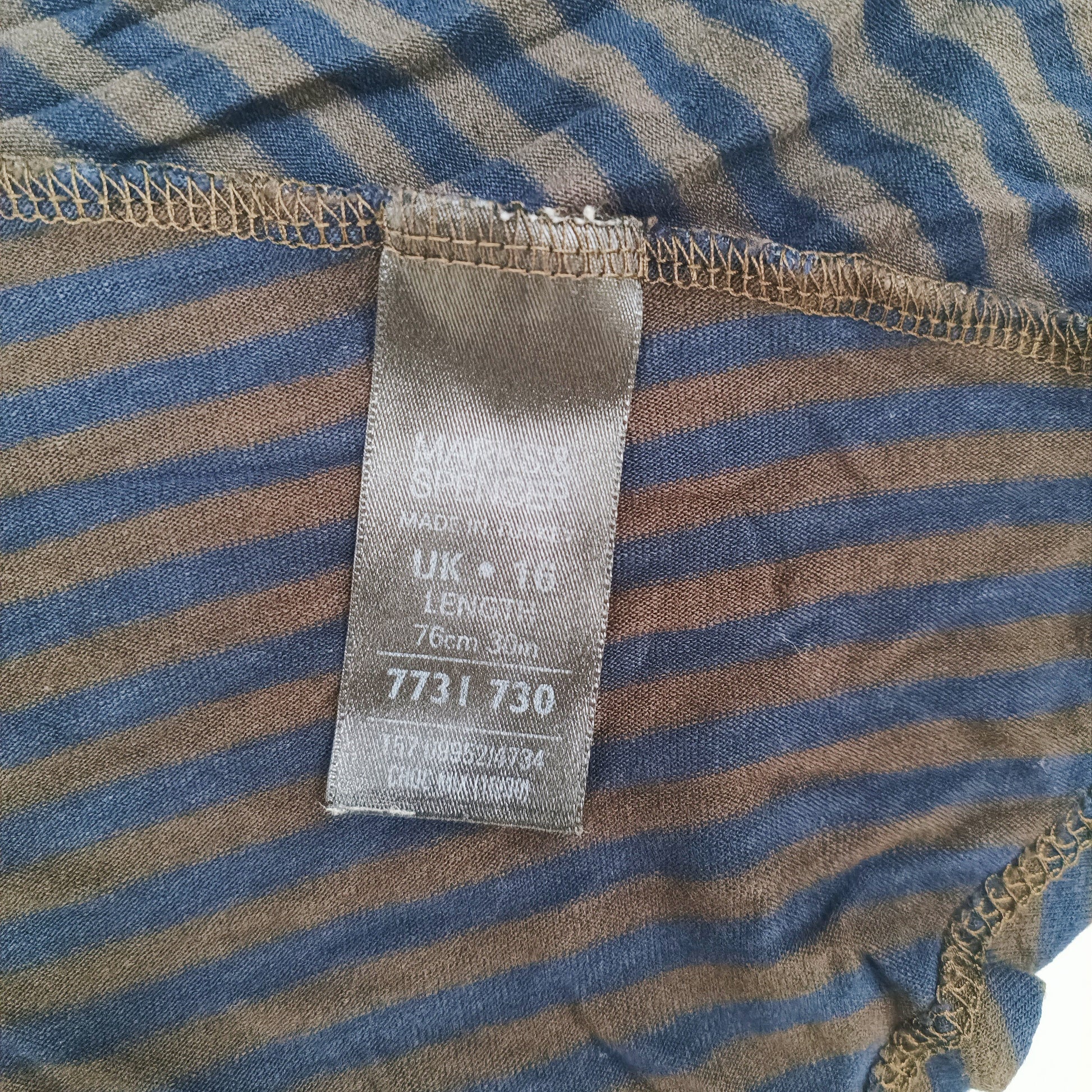 Black & Brown Striped Midi Skirt Size Large | Preloved