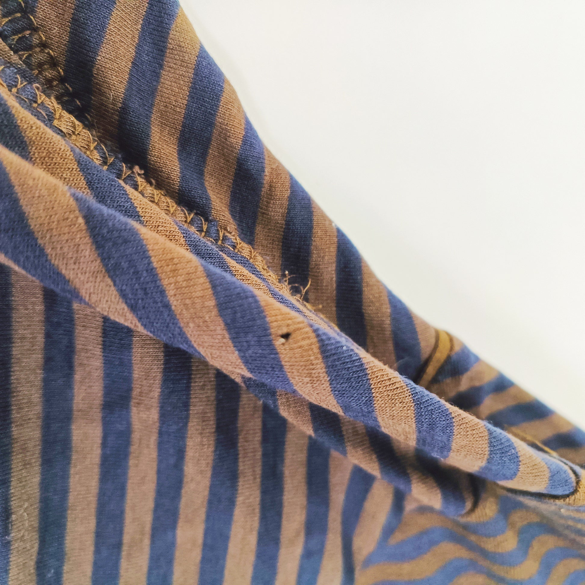Black & Brown Striped Midi Skirt Size Large | Preloved
