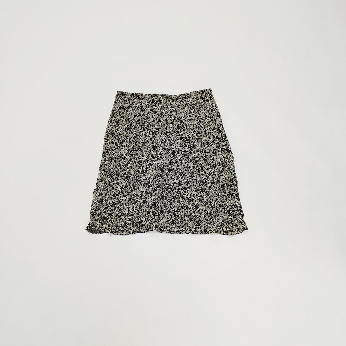 Monochrome Abstract Print Midi Skirt Size Large | Preloved