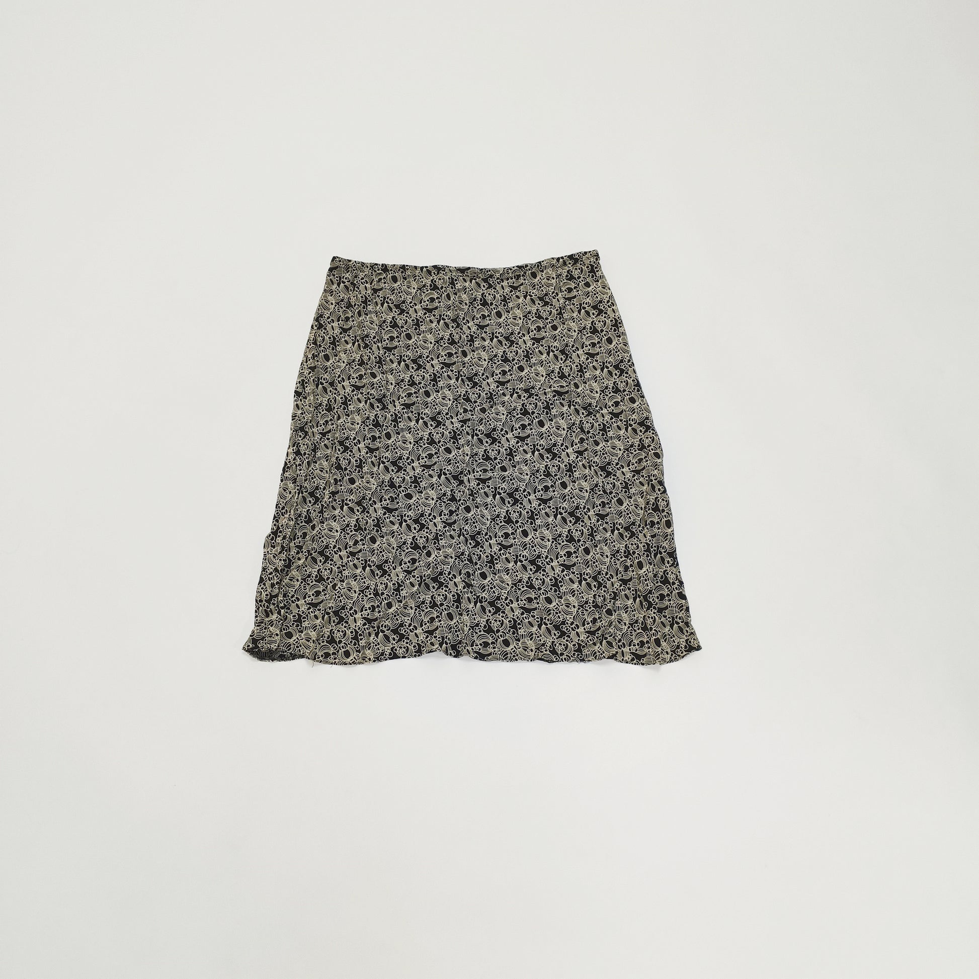 Monochrome Abstract Print Midi Skirt Size Large | Preloved