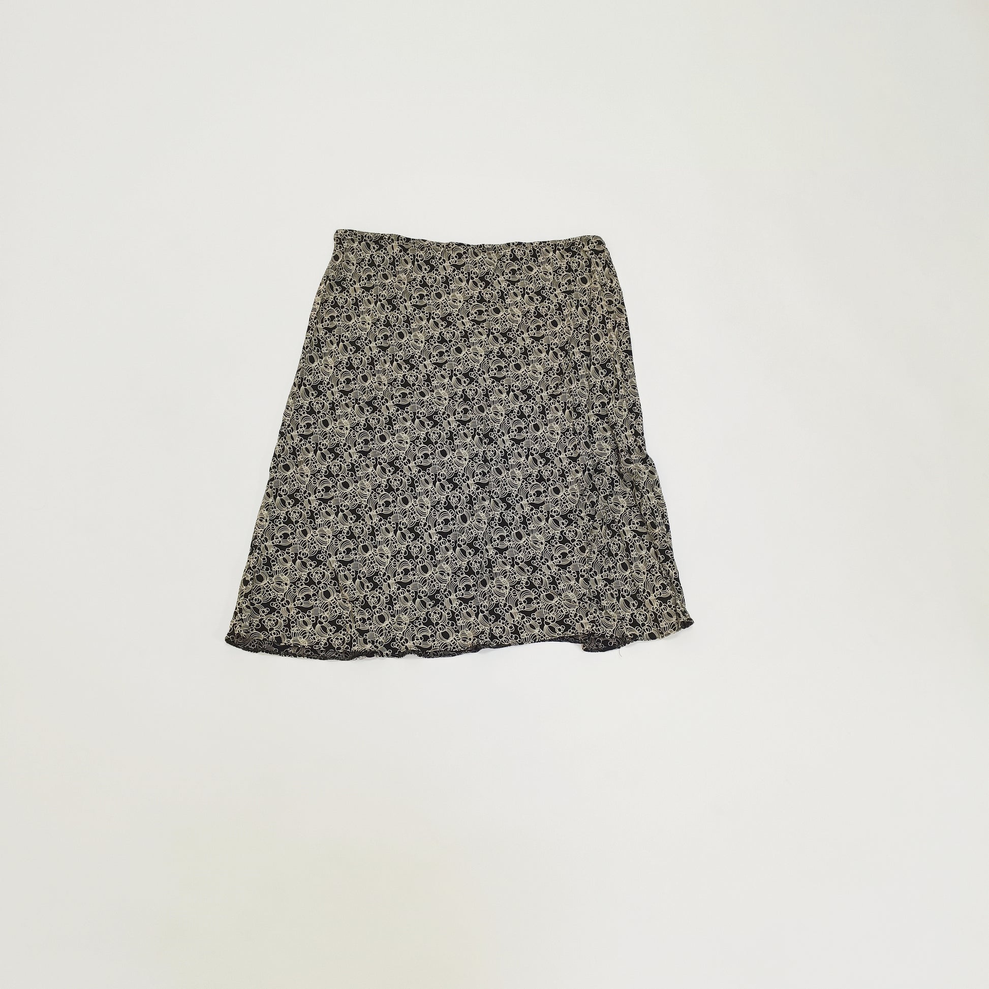 Monochrome Abstract Print Midi Skirt Size Large | Preloved