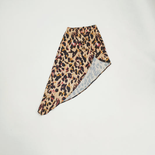 Leopard Print Asymmetrical Women's Skirt Size Extra Small | Preloved