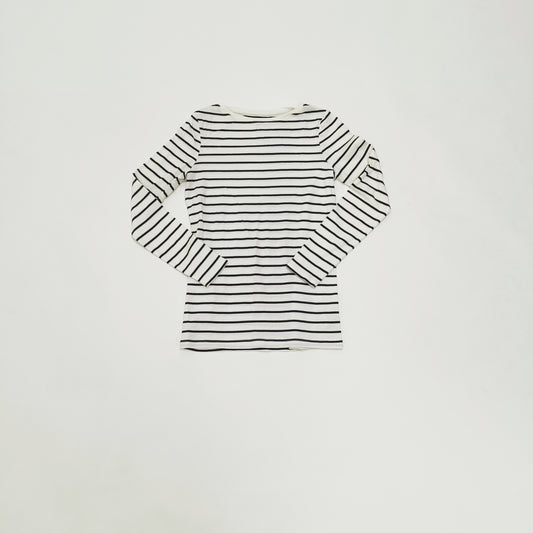 WHite Breton Stripe Long Sleeve T-Shirt Size Large | Preloved