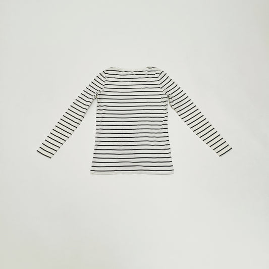 WHite Breton Stripe Long Sleeve T-Shirt Size Large | Preloved