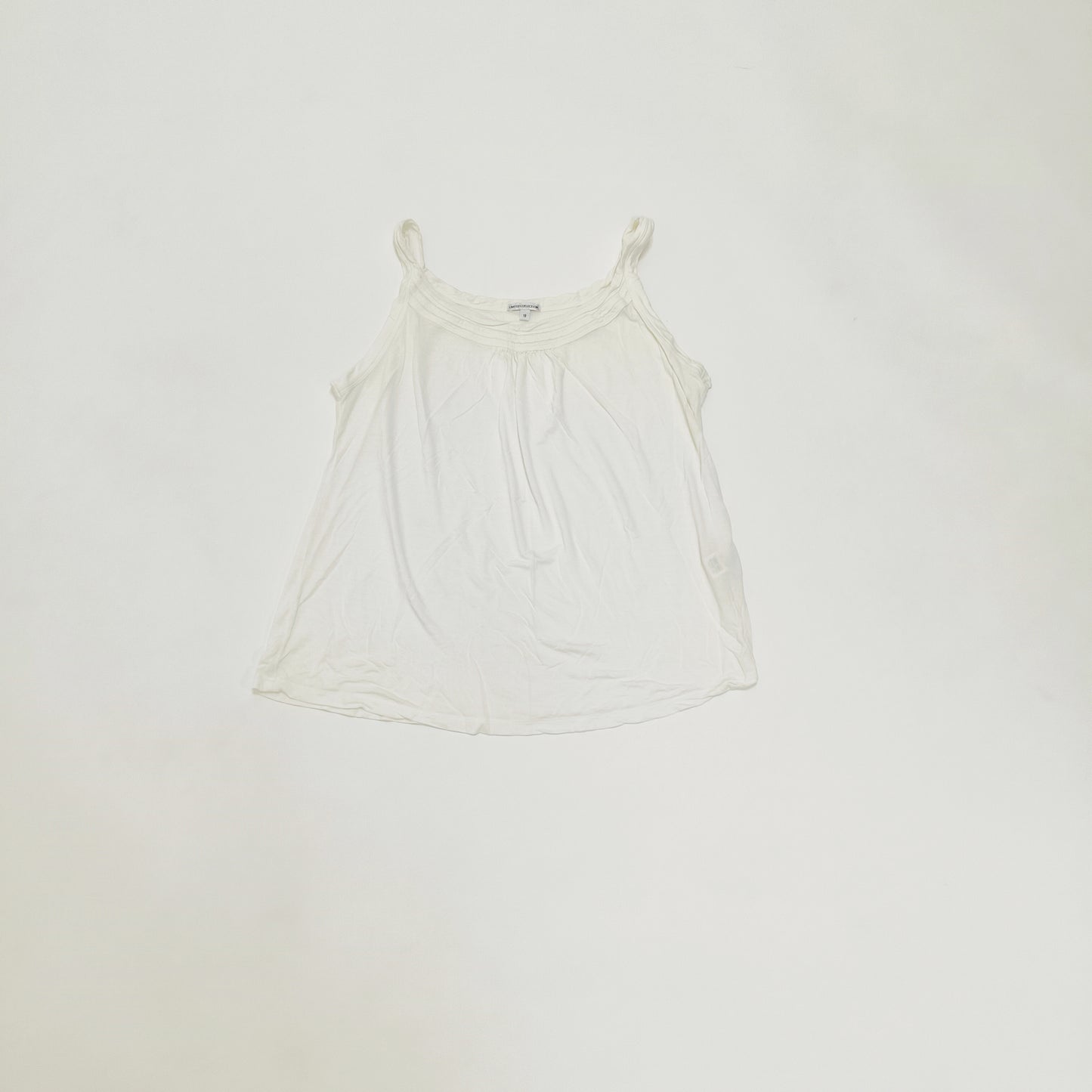 White Scoop Neck Sleeveless Top  Size Large | Preloved