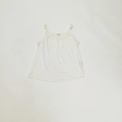 White Scoop Neck Sleeveless Top  Size Large | Preloved