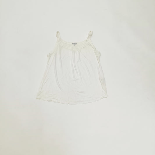 White Scoop Neck Sleeveless Top  Size Large | Preloved