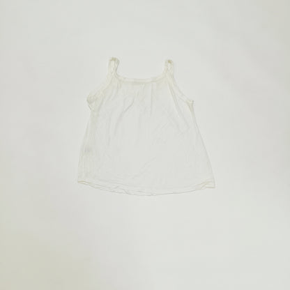 White Scoop Neck Sleeveless Top  Size Large | Preloved