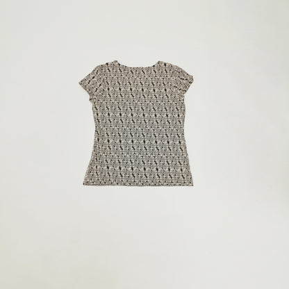 Monochrome Palm Print Short Sleeve T-Shirt Size Large | Preloved